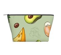 Doodle Brocoli Fromage Avocat, Trousse de Toilette Trousse de Maquillage Sac à cosmétiques Trousse de Toilette de Voyage Portable