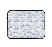 Doodle Cars Housse matelassée pour ordinateur portable 15-16" Blanc