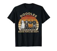 Doodle Dog Halloween Doodles Parce Que Les Gens sont des Chiots effrayants T-Shirt