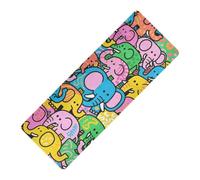 Doodle Elephants Tapis de yoga imprimé avec sac de transport épais 1 mm pour la maison antidérapant, avec sac de yoga pour tapis tapete para ejercicio 180,3 x 66 cm