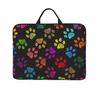 Doodle Empreinte de Patte Chat Chien Noir,Housse pour Ordinateur Portable 14 Pouces, Sacoche pour Ordinateur Portable, Mallette avec poignée