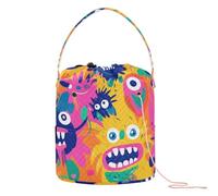 Doodle Funny Cute Monsters Colorful Crochet Bags with holes Tote Bag Yarn for Knitting Kit Accessories para tejer Crochet