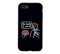 Doodle Intelligence Artificielle Humour Non Merci J'utilise l'IA Coque pour iPhone SE (2020) / 7/8