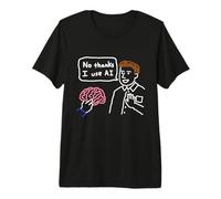 Doodle Intelligence Artificielle Humour Non Merci J'utilise l'IA T-Shirt Haut de Gamme