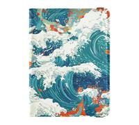 Doodle Ocean Wave Porte-passeport en cuir léger