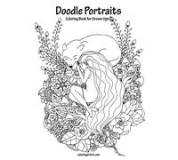 Doodle Portraits Coloring Book For Grown-Ups 2