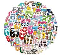 Doodle Sticker - Number 67 PVC Stickers | 4 To 8CM Self Adhesive Waterproof Labels With Bright Printing 50 Sheets For Business Home Door Wine Bottle Cups Packaging Holiday Crafts