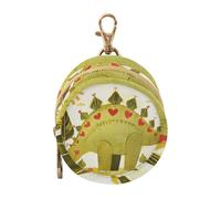 Doodle Style Cartoon Dinosaure en forme de cœur pour bébé Sucette avec fermeture éclair et clip Porte-monnaie Porte-monnaie Sac porte-monnaie Sac à main pour articles de bébé Boîte de conteneur