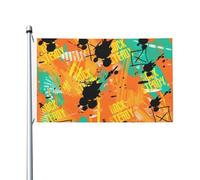 Doodle Texture Abstraite Rock Steady Drapeaux De Jardin 90X150Cm Imprimé Drapeaux Décoratifs D'Extérieur Personnalisée Bannières De Pour Toutes Les Saisons Plage Maison