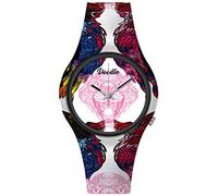Doodle Watch Wild Mood DO39011 Montre tatouée Motif chat Blanc/rose, Sangles