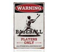 DOODLREAM Décoration Murale Juste Joueur de Baseball Avertissement Baseball Plaque en Tôle Vintage Métal Art Sports Rétro Baseball Poster Cadeau pour Frère Chambre Décoration Murale 20x30cm