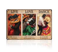 DOODLREAM Décoration murale rétro mexicaine en métal avec inscription « Live Love Dance » - Inscription « Love Like You Have Never Been Hurt » - 20,3 x 30,5 cm - Décoration murale vintage pour la