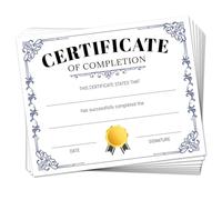 Doodlream Lot de 30 certificats de réussite minimalistes bleus - Papier de reconnaissance - 25 x 20 cm