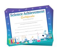Doodlream Lot de 30 certificats de réussite scientifiques bleus - Papier de reconnaissance - 25 x 20 cm - Vierges - Pour école maternelle - Diplôme d'études maternelles - Pour étudiant et activités