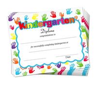 Doodlream Lot de 30 empreintes de mains colorées pour certificat de réussite - Papier de reconnaissance - 25 x 20 cm - Vierge - Pour l'école maternelle - Diplôme de remise de diplôme - Prix des