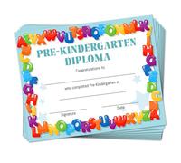 Doodlream Lot de 30 lettres de l'alphabet pour certificat de réussite - Papier de reconnaissance - 25 x 20 cm - Vierges - Pour école maternelle - Diplôme de remise de diplôme - Pour étudiant et