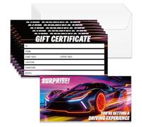 Doodlream Lot de 40 certificats-cadeaux vierges pour expérience de conduite, 17 x 8,5 cm, cartes cadeaux de course pour entreprise, chèques clients personnalisés avec enveloppes pour surprises