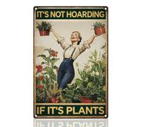 Doodlream Panneau de jardinage amusant - Décoration murale vintage en métal avec inscription « It's Not Hoarding If It's Plants » - 20,3 x 30,5 cm