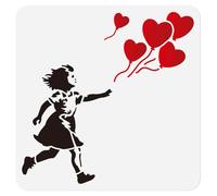 DOODLREAM Pochoir réutilisable en forme de cœur pour peinture, 30 × 30 cm, pochoir de dessin, graffiti Banksy, loisirs créatifs, peinture pour mur, décoration d'intérieur, carte, journal ou toile