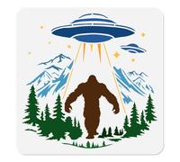 Doodlream Sasquatch Pochoir sous OVNI pour peinture forêt Sasquatch Pochoir de dessin, modèle de peinture pour mur, décoration d'intérieur, carte brûlante sur bois, journal, toile, 30 × 30 cm