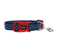 DOOG Collier Pour Chien Stella Navy/À Pois En Néoprène Lavable En Machine