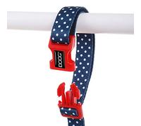 DOOG Laisse de jogging en néoprène - Dimensions : 130-160 x 2,5 cm - Fermeture à clic - Couleur : bleu à pois
