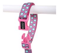 DOOG Laisse de jogging en néoprène - Dimensions : 130-160 x 2,5 cm - Fermeture à clic - Couleur : rose avec gouttes d'eau
