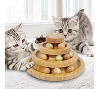 DoogCat Jouet à bille pour chat, jouet pour chaton, tour à balles à 3 niveaux avec 9 balles amovibles, jouet interactif pour chat, jouet amusant pour exercice physique mental pour chaton - Taille