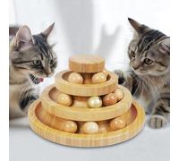 DoogCat Piste à balles pour chat - Tour à balles pour chat à 3 niveaux avec 9 balles amovibles pour jeu interactif et exercice physique physique - Grande taille