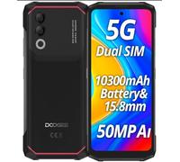 DOOGEE 5G Telephone Incassable Blade 20 Turbo, 32Go+256Go(Extension 2To), Batterie 10300mAh&15,8mm D'épaisseur, Écran Plein de 6,6, Caméra IA 50MP, Android 15 Étanche Smartphone Renforcé, NFC Noir