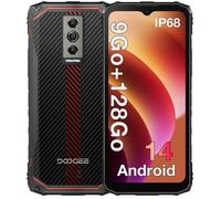DOOGEE Blade 10 Smartphone Robuste 9Go + 128Go 6.56'' Android 14 16MP 5150mAh IP68 Double SIM 4G GPS - Rouge