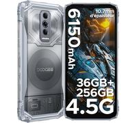 DOOGEE Blade 10 Ultra Energy Smartphone Incassable 36GB+256GB 6150mAh Écran 6.56 HD+ IPS Smartphone Android 15 Dural SIM/NFC Argent