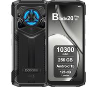 DOOGEE Blade 20 Play Telephone Portable Incassable 5G 32GB+256GB 10300mAh/33W 6,6"" HD+ Smartphone Incassable Android 15, 125dB Speakers, Effet Lumiere LED, Camera 50MP/WIFI6/NFC/Face ID Argent