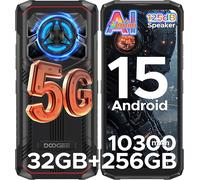DOOGEE Blade 20 Play Telephone Portable Incassable 5G 32GB+256GB 10300mAh/33W 6,6"" HD+ Smartphone Incassable Android 15, 125dB Speakers, Effet Lumiere LED, Camera 50MP/WIFI6/NFC/Face ID Rouge