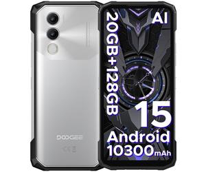 DOOGEE Blade 20, smartphone robuste Android 15, batterie 10300 mAh, écran 6,6 pouces HD+ IPS 90 Hz, 20 Go RAM + 128 Go ROM, appareil photo IA 16 MP, triple SIM, débloqué