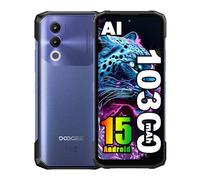 DOOGEE Blade 20 Téléphone Portable Incassable Android 15,10300 mAh 18W,20Go+128Go(2TB) 15.8 mm Ultra-Mince Smartphone 4G,Caméra 16MP,6.6'' HD+IPS caméra Punch,IP68/3 Fentes pour Cartes/NFC (Violet)
