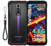 DOOGEE Blade10 énergie téléphone robuste Android 15 Gemini AI 10.7mm Ultra-mince 6150mAh batterie 6.56 ''écran Widevine L1 téléphone portable 4 Go 24 Go Bleu