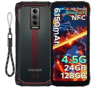 DOOGEE Blade10 Energy Android 15 24Go+128Go Telephone Portable Incassable Smartphone Robuste 6.56"" HD 90Hz IPS /4.5G -Rouge