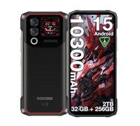DOOGEE Blade10 Max Telephone Portable Incassable, 10300mAh, 90Hz 6.56” HD+ & 1.54” Écran Arrière, 32GB+256GB/2TB, 50MP Caméra, Android 15 Smartphone Incassable, 3 Fentes pour Carte/NFC/OTG/IP68, Noir
