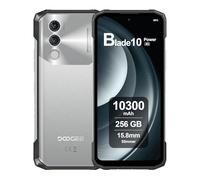 DOOGEE Blade10 Power Telephone Incassable, Batterie 10300mAh, 24 Go RAM + 256 Go ROM, Écran 6.6 Pouces HD+ 90Hz, AI Camara 50MP, Octa-Core, Android 14, Double SIM, NFC, Debloqué, 2024 - Argent