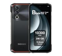 DOOGEE Blade10 Power Telephone Incassable, Batterie 10300mAh, 24 Go RAM + 256 Go ROM, Écran 6.6 Pouces HD+ 90Hz, AI Camara 50MP, Octa-Core, Android 14, Double SIM, NFC, Debloqué, 2024 - Noir