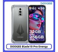 DOOGEE Blade10 Pro Energy téléphone robuste 32GB 256GB 6.56 "HD + écran 6150mAh grande batterie 50MP AI caméra Android 15 NFC 6GB 256GB Black