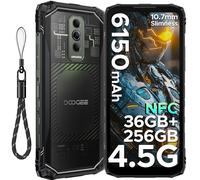DOOGEE Téléphone robuste Blade10 – 8 Go/256 Go – 6150 mAh – Écran 6,56" HD+ – Android 15 – NFC – Noir