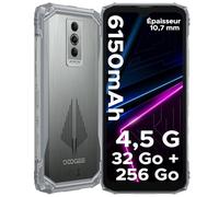 DOOGEE Blade10ProEnergy Telephone Portable Incassable, Smartphone Android 15,32Go RAM+256Go ROM, Écran 6.56" HD+ 90Hz, 50MP+8MP,Batterie 6150mAh, Octa Core, 4.5G/NFC/10.7mm/Double SIM/Face,Argenté