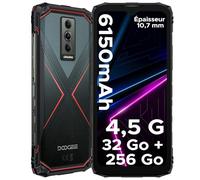 DOOGEE Blade10ProEnergy Telephone Portable Incassable, Smartphone Android 15,32Go RAM+256Go ROM, Écran 6.56" HD+ 90Hz, 50MP+8MP,Batterie 6150mAh, Octa Core, 4.5G/NFC/10.7mm/Double SIM/Face ID,Rouge