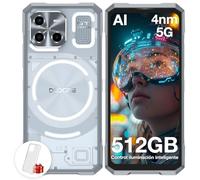 DOOGEE BladeGT Ultra 5G Movil Resistente Android14, MTK7300 36GB+512GB, 6,72’’ FHD+ 120Hz, 100MP AI Caméra, 5500mAh/33W, Efecto de Luz LED, NFC/Huella&Face ID/WiFi6/Doble SIM 5G Movil