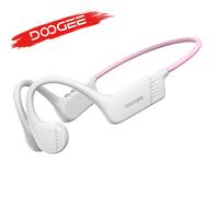 DOOGEE BoneBeat Run casque à Conduction osseuse écouteurs sans fil à oreille ouverte Bluetooth 5.4 étanche appels de musique pour le Sport de plein air Blanc-Rose