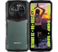 DOOGEE DK10 T¿¿l¿¿phones Portables D¿¿bloqu¿¿s, 32GB + 512GB, Dimensity 8020 Octa Core, Rugged 5G Smartphones, 50MP+64MP+16MP+50MP, 6,67"" 2K AMOLED, 5150mAh 120W Fast + 50W Chargement sans Fil Vert