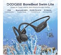 DOOGEE Écouteurs à Conduction Osseuse, IP68, Natation, Autonomie 10h, BT5.4, 32Go MP3, Double Mode, Sport & Cyclisme-Gris foncé