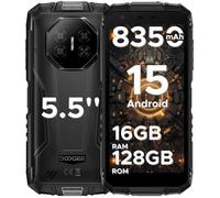 DOOGEE Fire 3 Pro Téléphone Portable Incassable Android 15, 5.5"" IPS HD 16GO+128GO Smartphone 8350mAh Dual SIM 4G/NFC/GPS - Gris